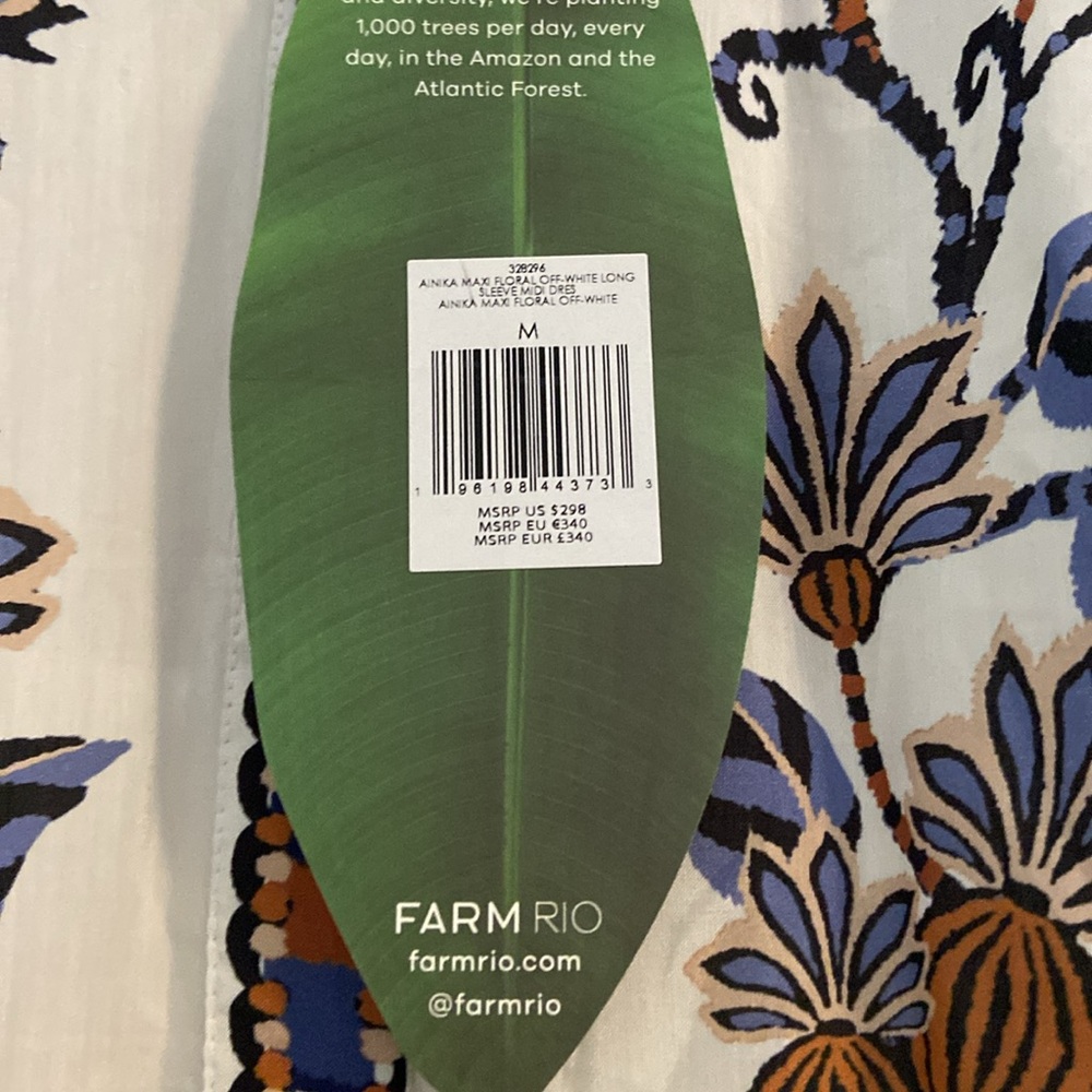 NWT Farm Rio Ainika Floral Embroidered Midi Dress medium - Picture 11 of 11